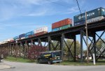 Container Train on the Trestle
